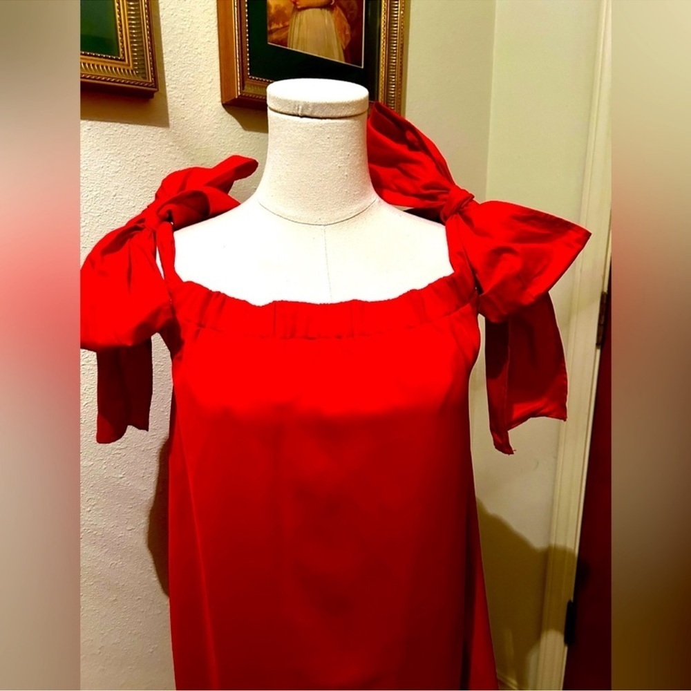 Sugarlips Off The Shoulder Super Cute Red Bow Dress : Size Small - Picture 3 of 10